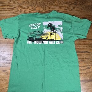 Snap On Racing T Shirt Hot Tools And Fast Cars Graphic Mens Large Green Mechanic
